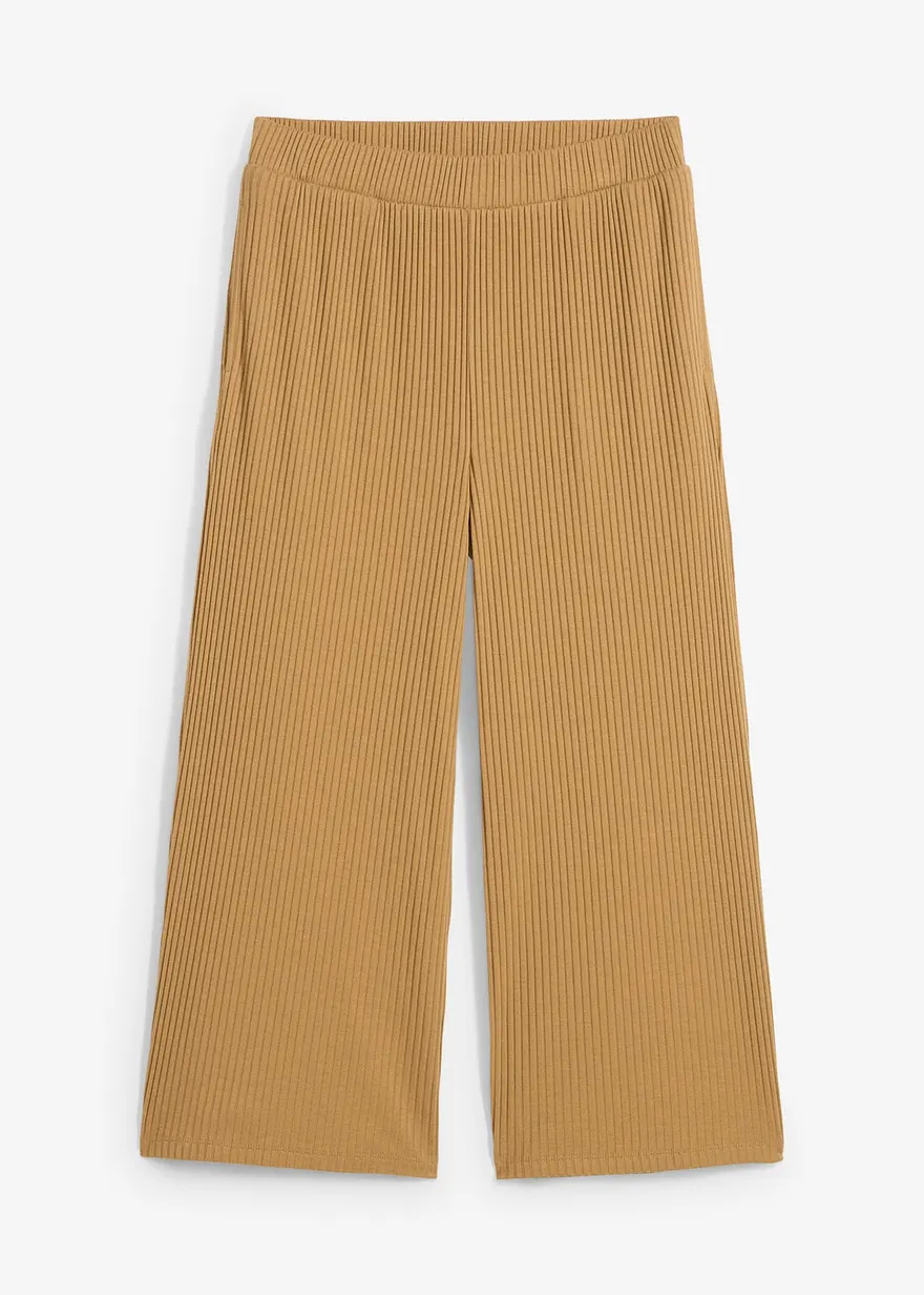 Jersey-Hose mit Bequembund in braun von vorne - bonprix