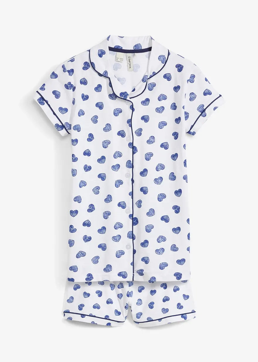 Shorty mit weicher Bio-Baumwolle (2-tlg. Set) in weiß von vorne - bonprix