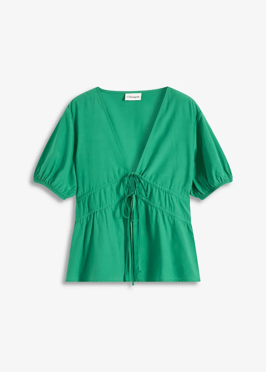 Bluse mit Schleifen in grün von vorne - bonprix