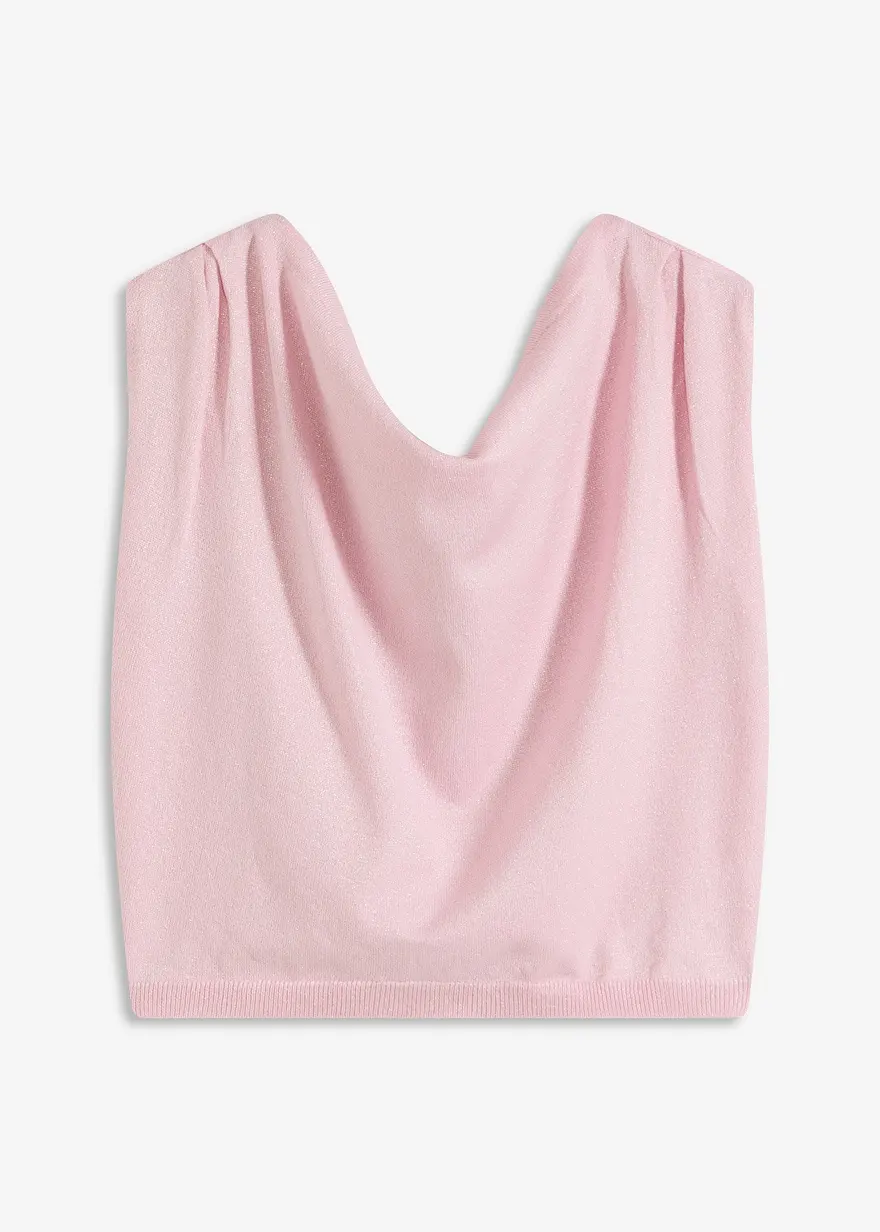 Shirt mit One-Shoulder in rosa von vorne - bonprix