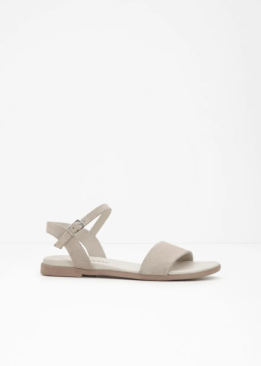 Sandale aus Leder in beige - bonprix