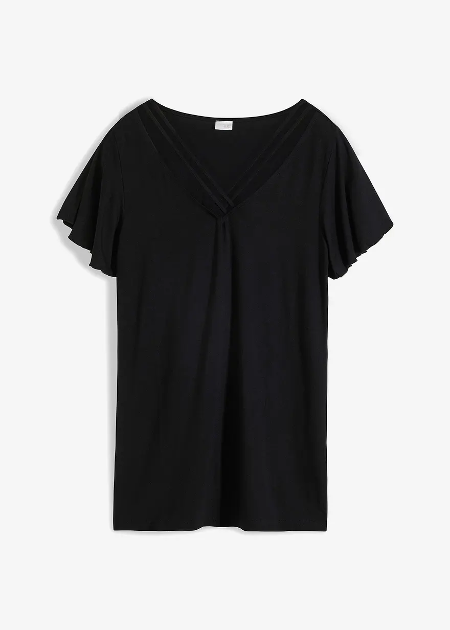 Shirt mit Straps in schwarz von vorne - bonprix