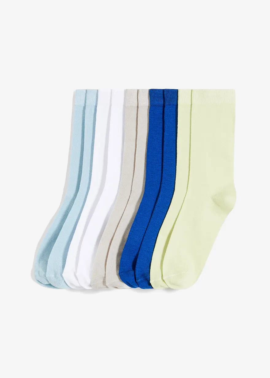 Socken mit Bio-Baumwolle (10er Pack) in blau von vorne - bonprix