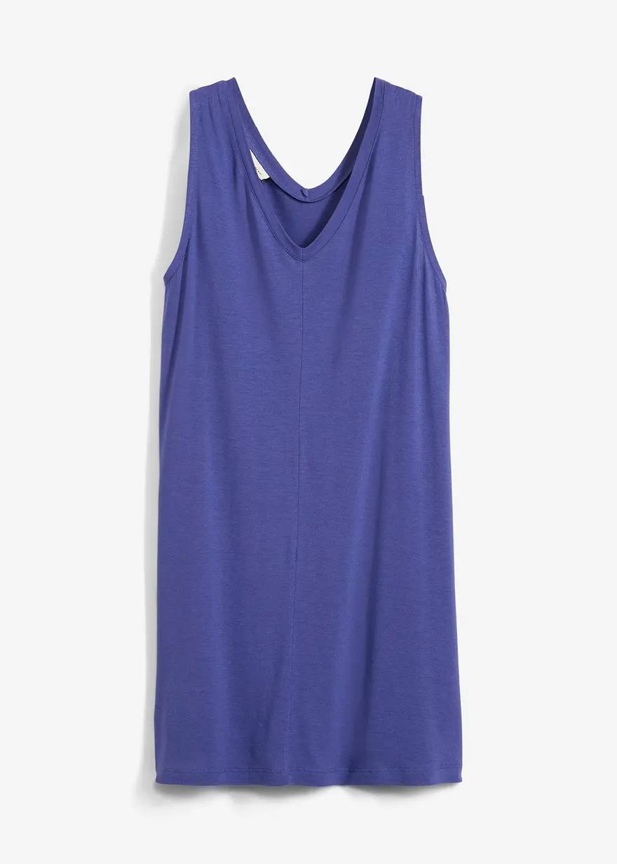 Long-Top aus Viskose-Mix in blau von vorne - bonprix