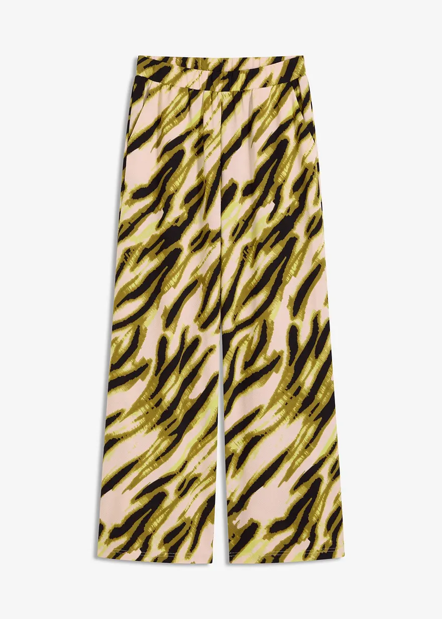 Jersey-Hose mit Struktur in beige von vorne - bonprix