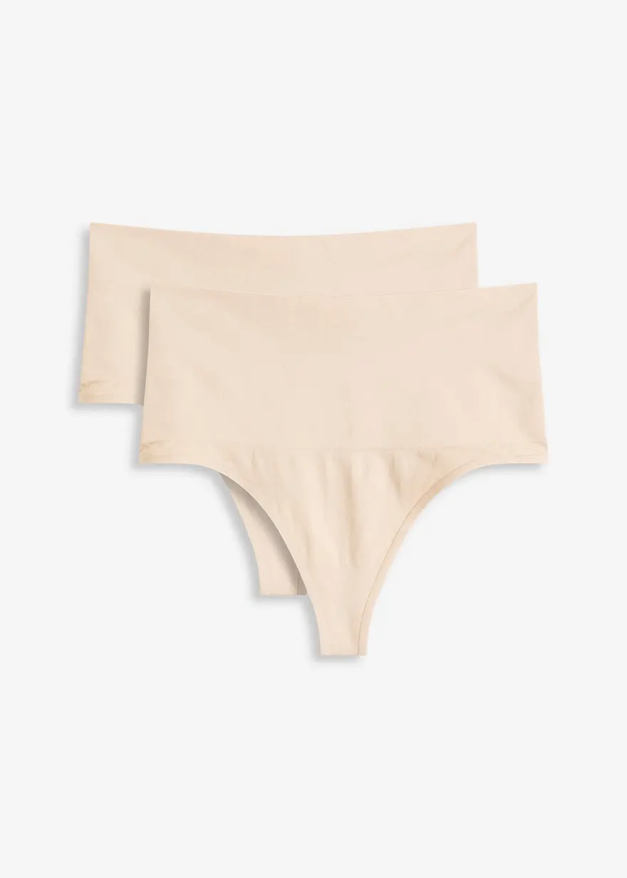 Seamless Light Shape-String  (2er Pack) in beige von vorne - bonprix