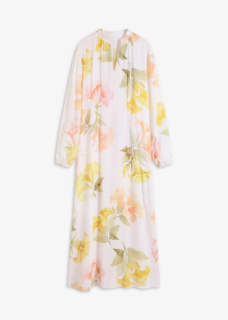 Fluides Tunika-Kleid in weiß von vorne - bonprix