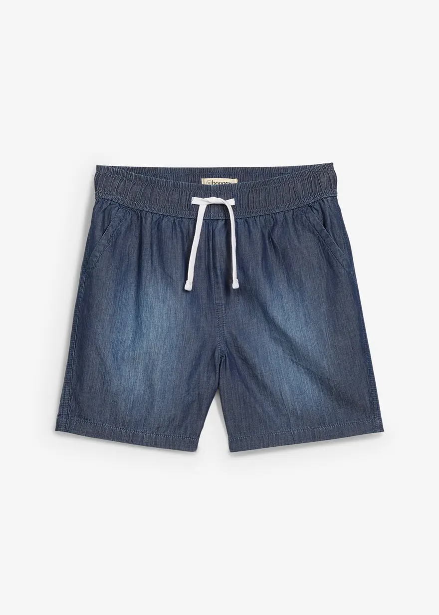 Jeans-Schlupf-Shorts, Regular Fit aus Bio Baumwolle in blau von vorne - bonprix