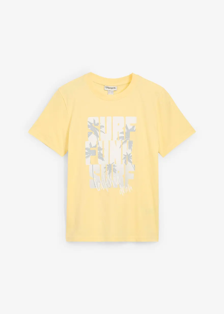 T-Shirt aus Bio Baumwolle in gelb von vorne - bonprix