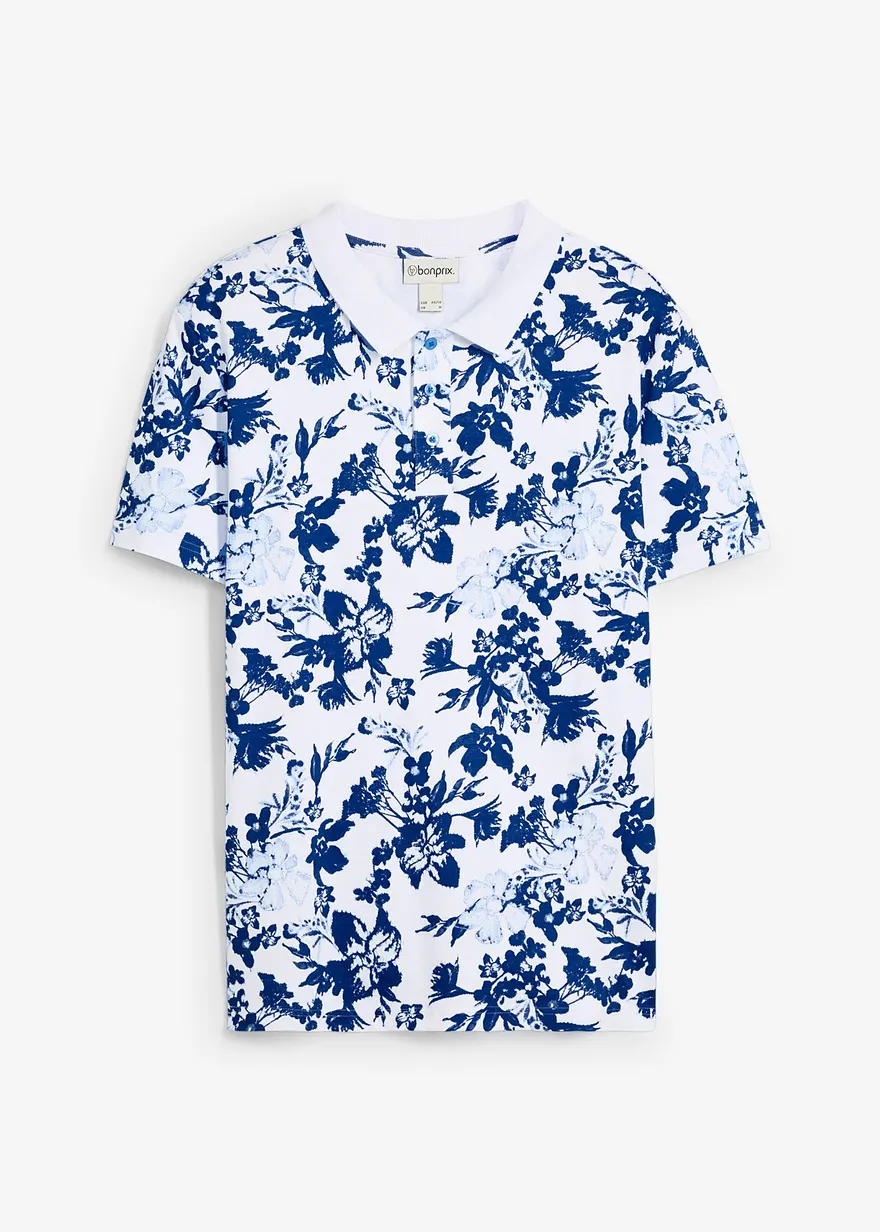 Poloshirt aus schwerer Bio-Baumwolle in weiß von vorne - bonprix
