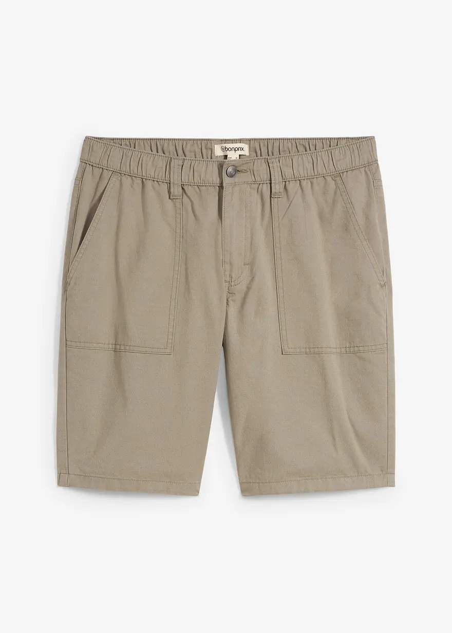 Bermuda mit Komfortbund, Regular Fit in grau von vorne - bonprix
