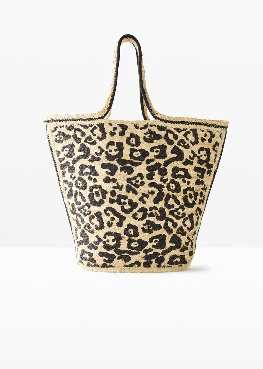 Strohshopper in beige von vorne - bonprix