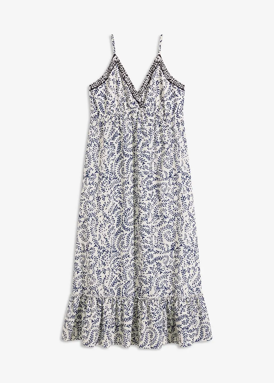 Neckholder-Kleid in blau von vorne - bonprix