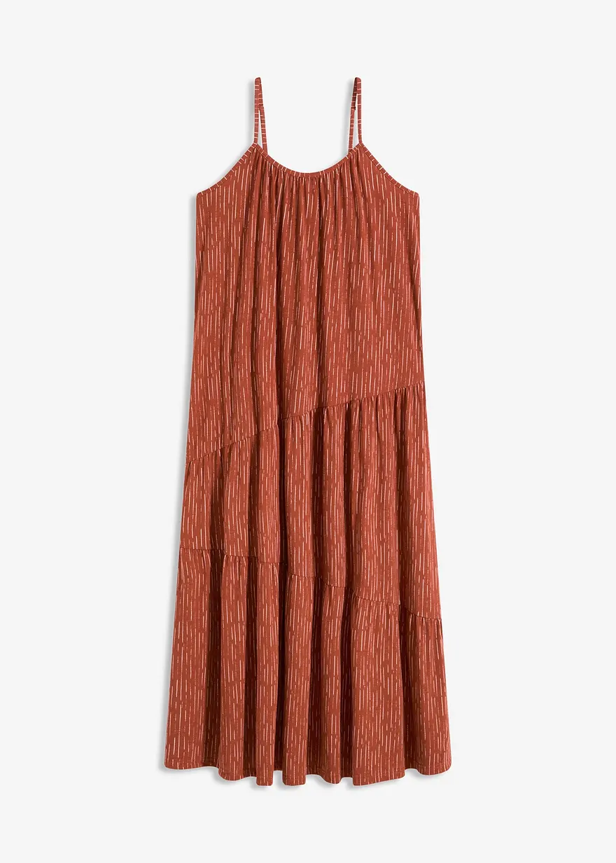 Jerseykleid in braun von vorne - bonprix