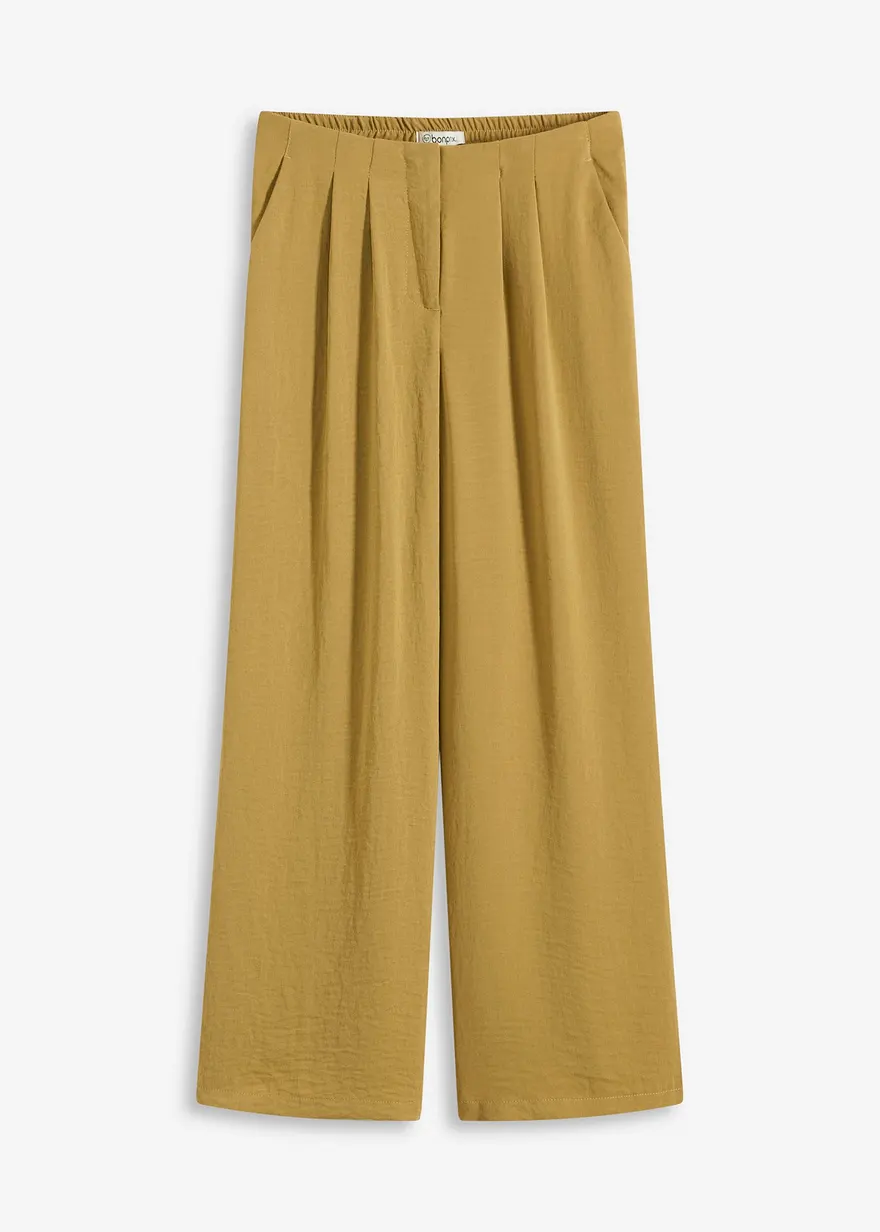 Texturierte Hose in grün von vorne - bonprix