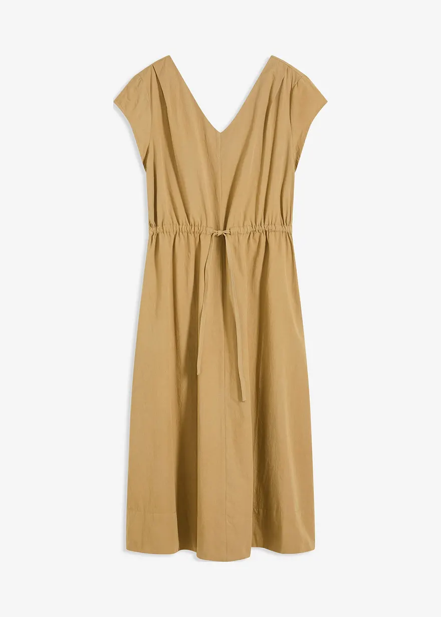 Kleid aus Baumwoll-Popeline in braun von vorne - bonprix