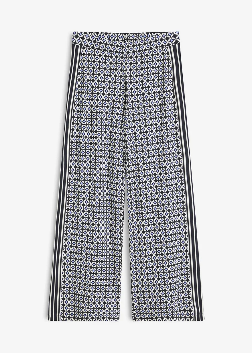 Jersey-Hose mit Minimaldesign in blau von vorne - bonprix
