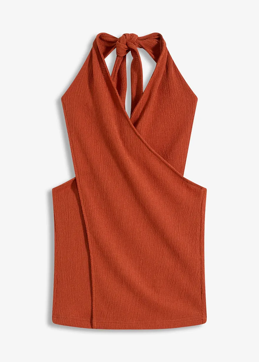 Neckholder-Top in braun von vorne - bonprix