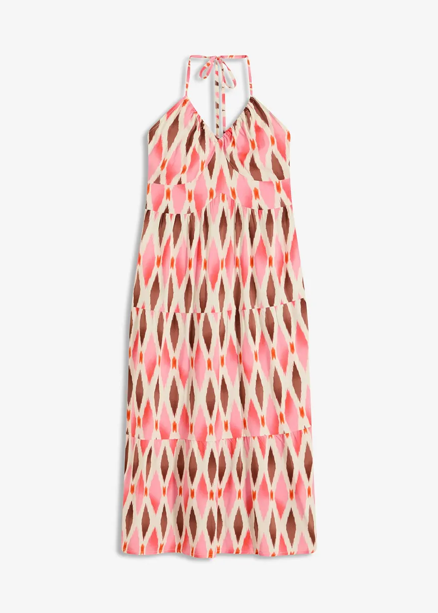 Midikleid in beige von vorne - bonprix