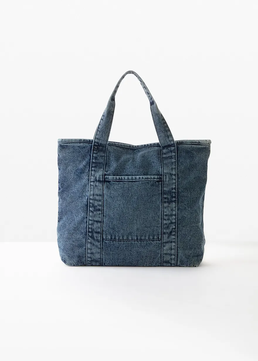 Shopper in blau von vorne - bonprix