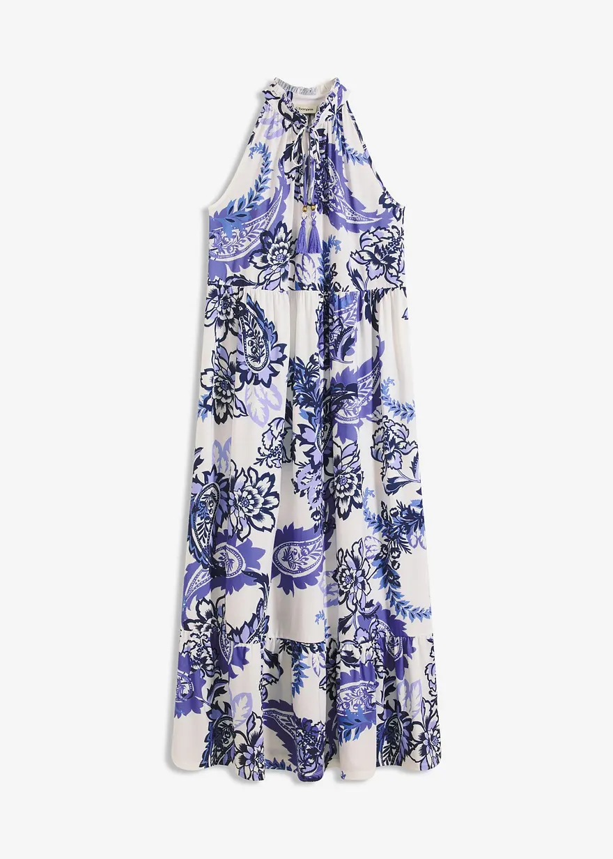 bedrucktes Jerseykleid in weiß von vorne - bonprix