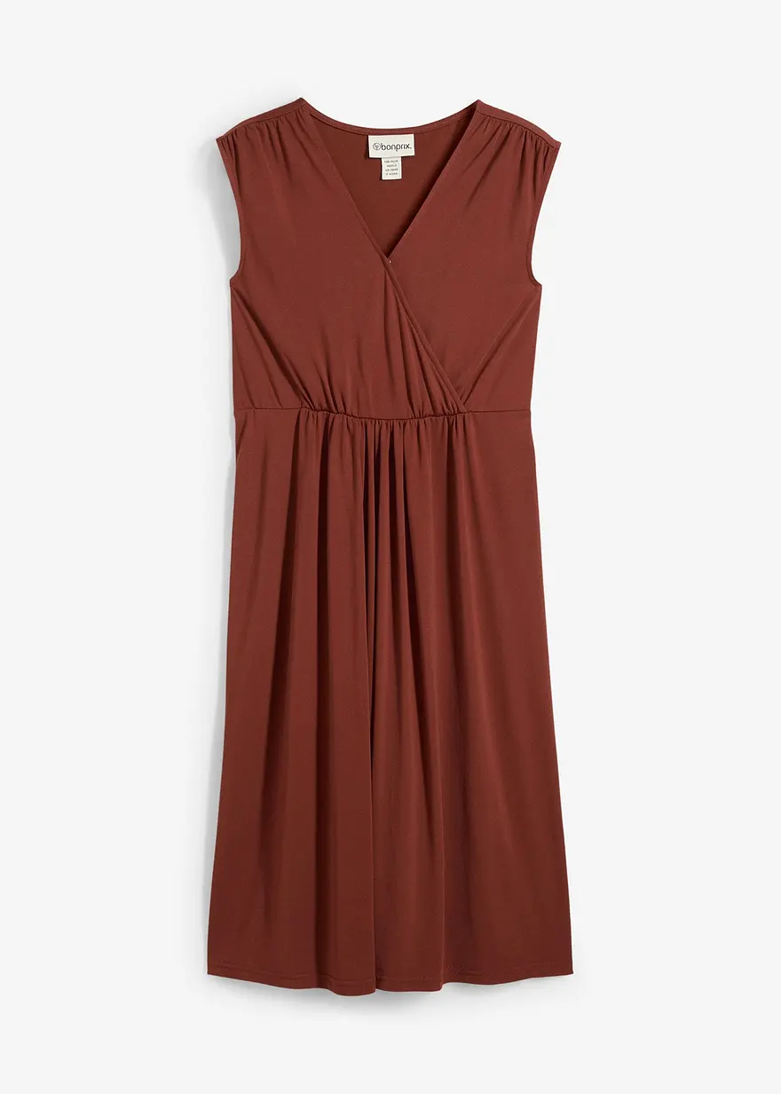 2-in-1 Umstands- und Stillkleid aus weicher Modalmischung in braun von vorne - bonprix