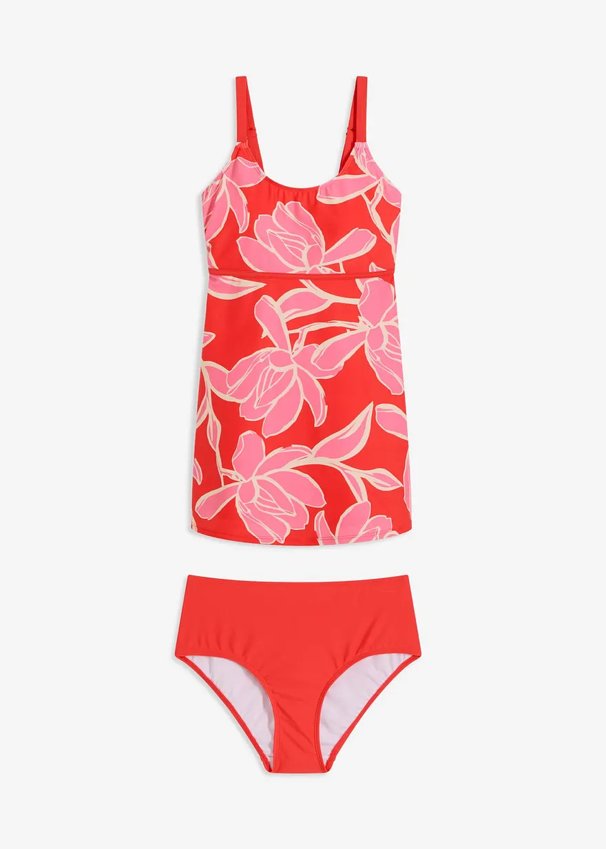 Long Tankini (2-tlg.Set) in rot von vorne - bonprix