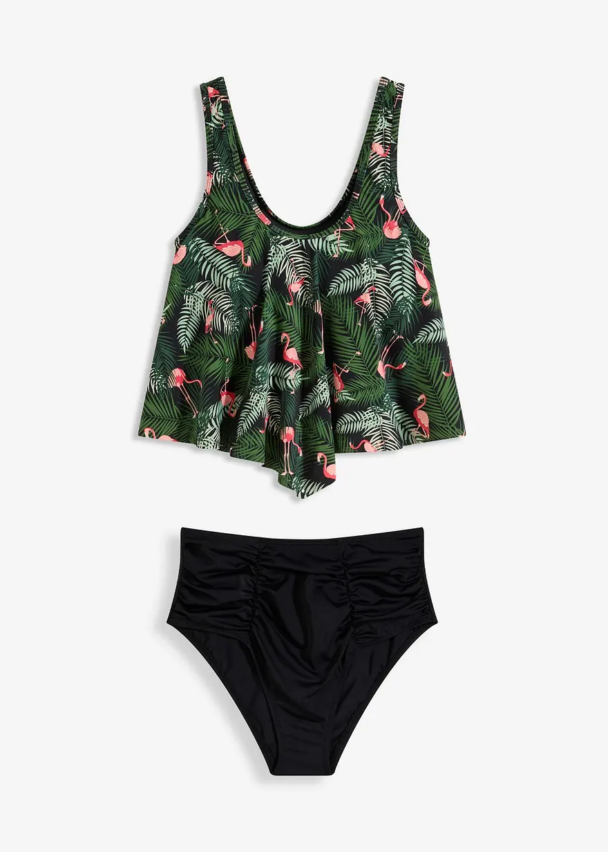 Tankini (2-tlg.Set) in schwarz von vorne - bonprix