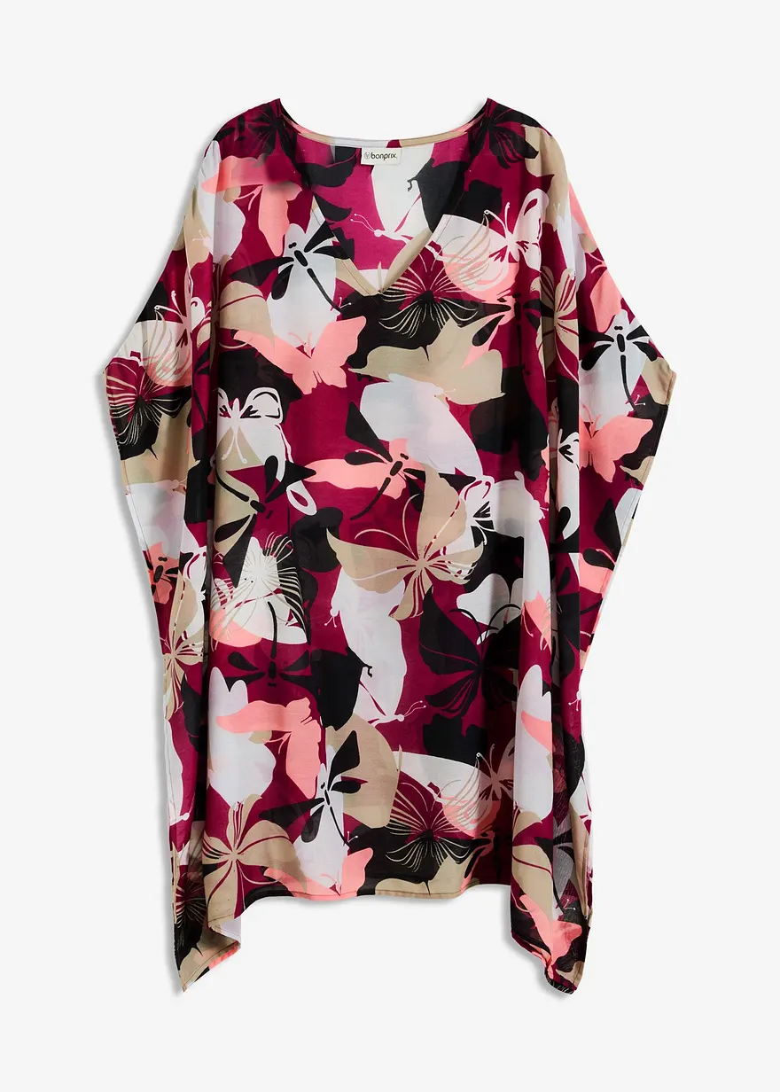 Oversized Strandtunika in lila von vorne - bonprix