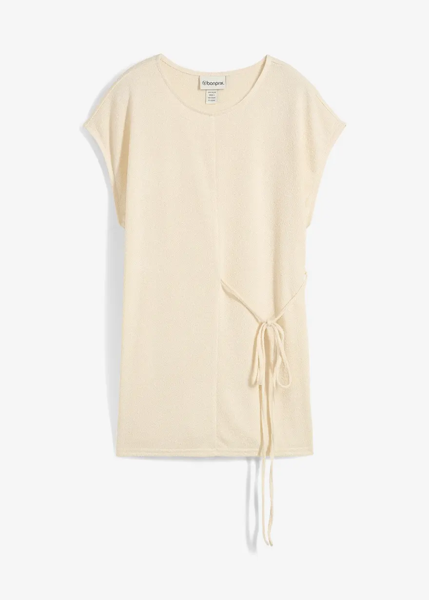 Longshirt mit Bindedetail in beige von vorne - bonprix