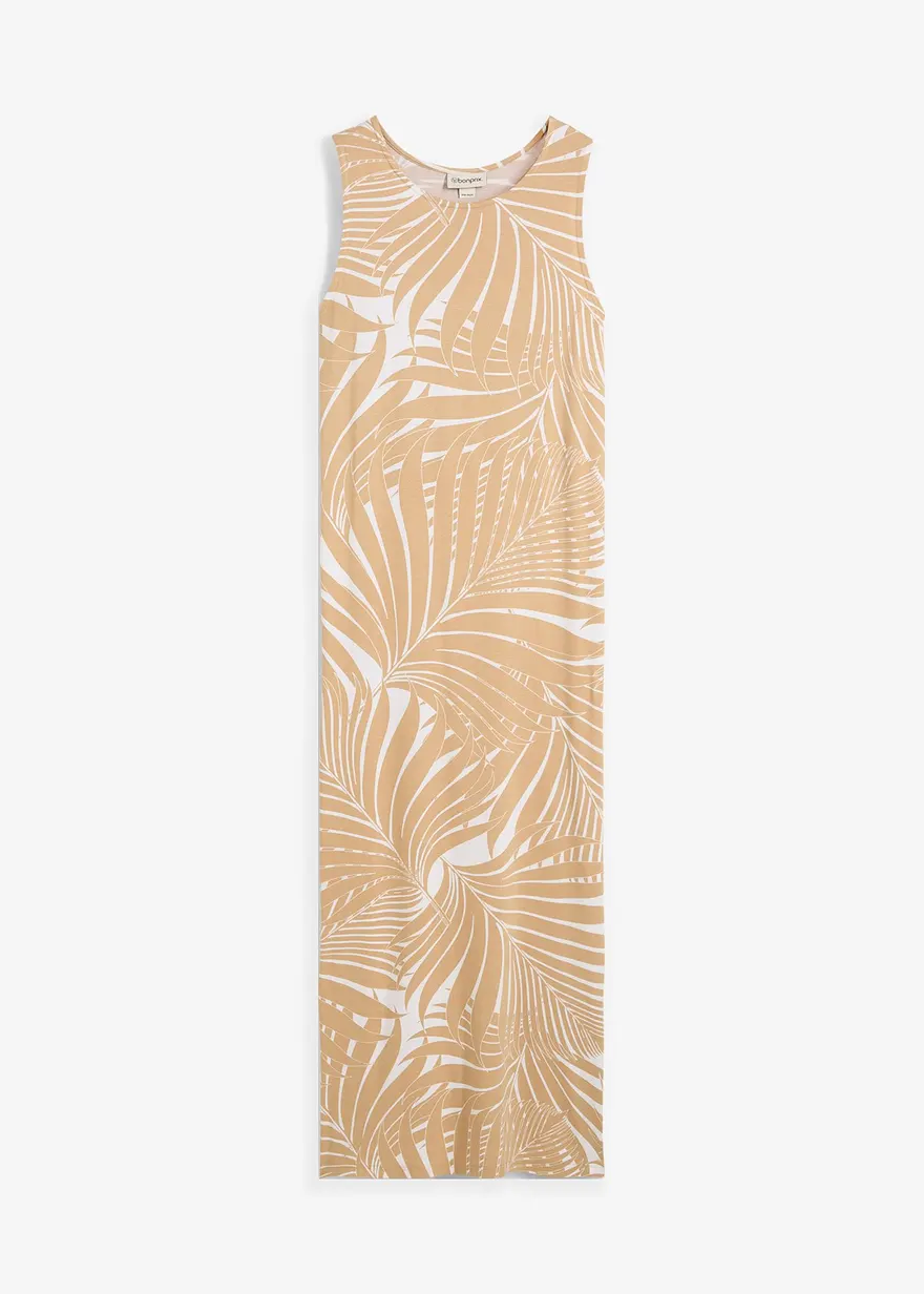 Jerseykleid aus fließendem Viskose-Mix in weiß von vorne - bonprix