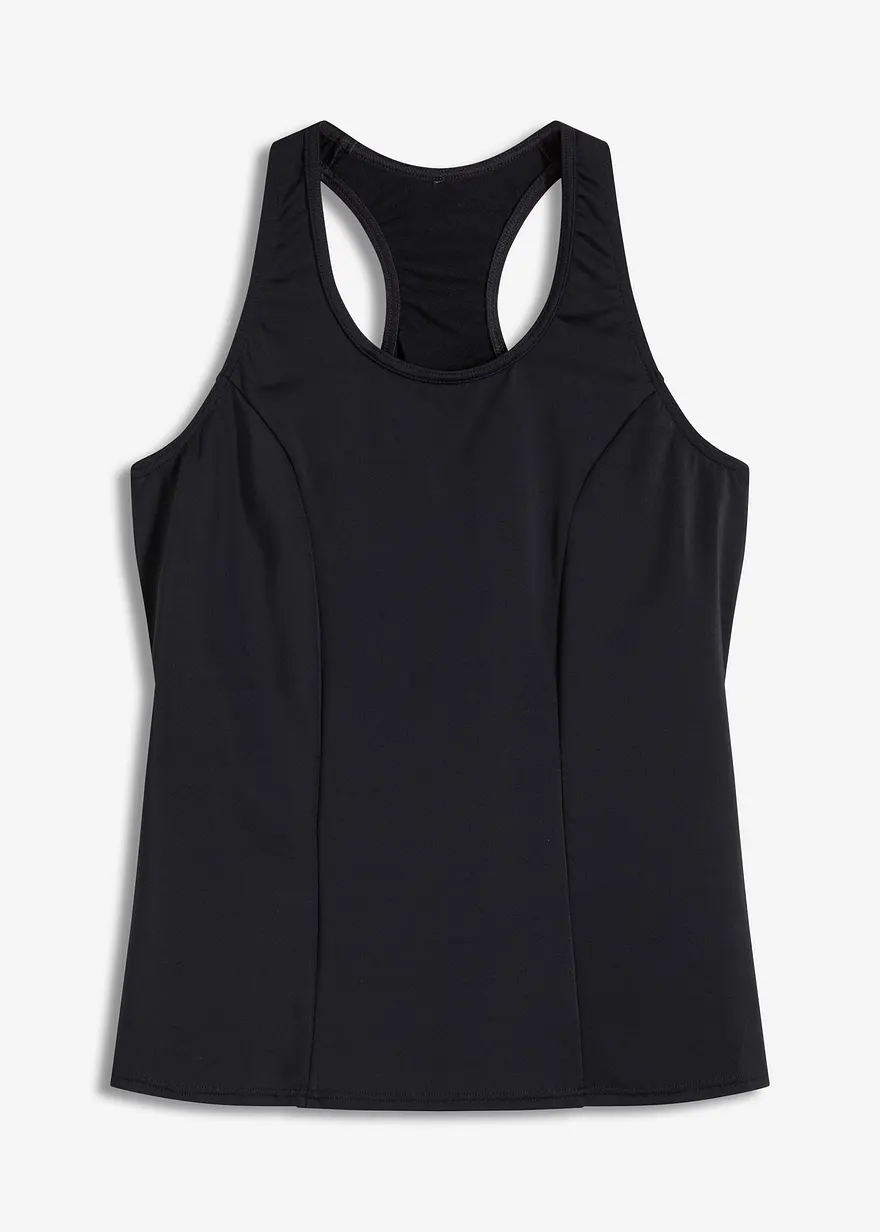 Tankini Oberteil schnelltrocknend in schwarz von vorne - bonprix