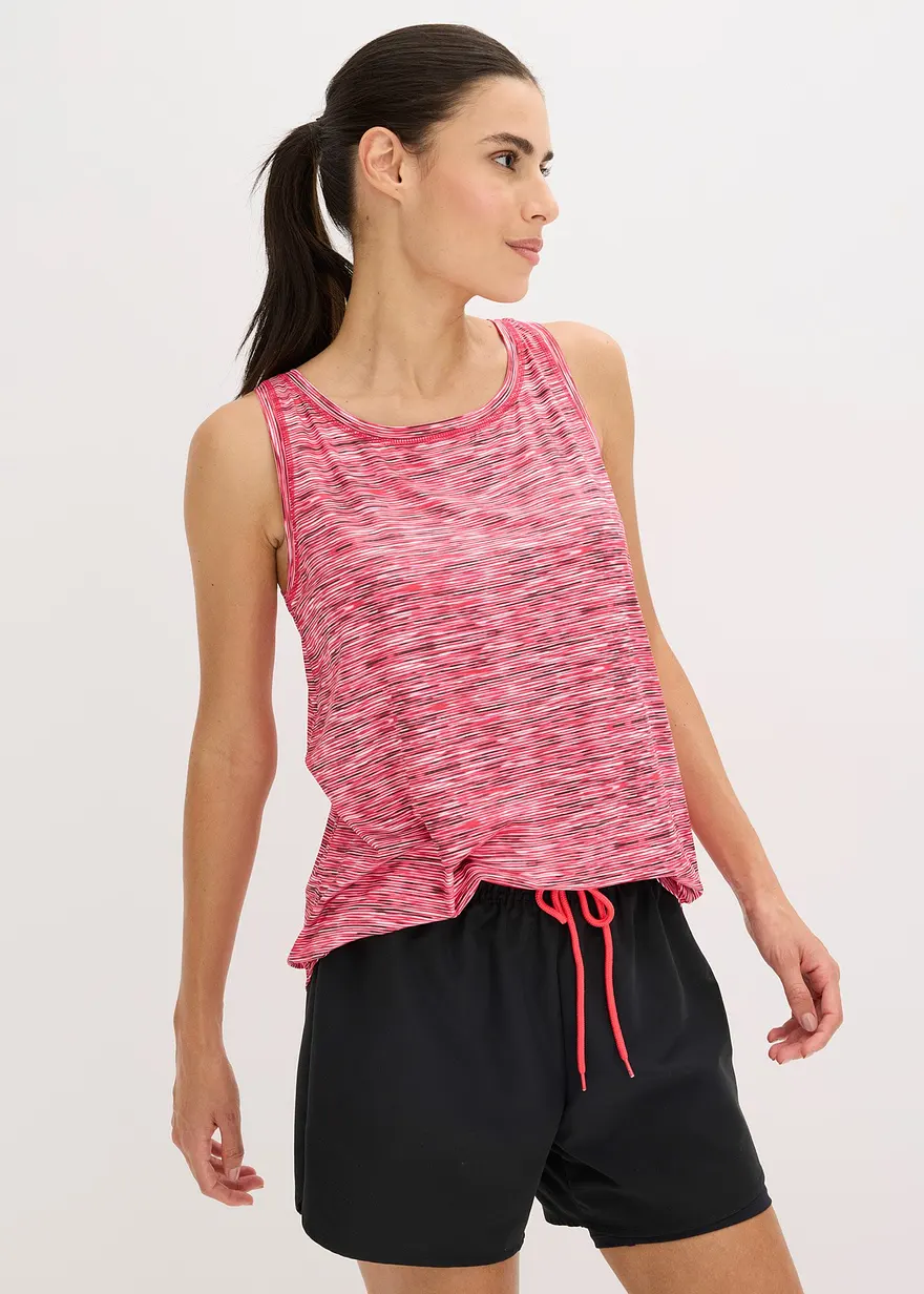 Funktions-Top mit Racerback, schnelltrocknend in pink von vorne (im Anschnitt) - bonprix