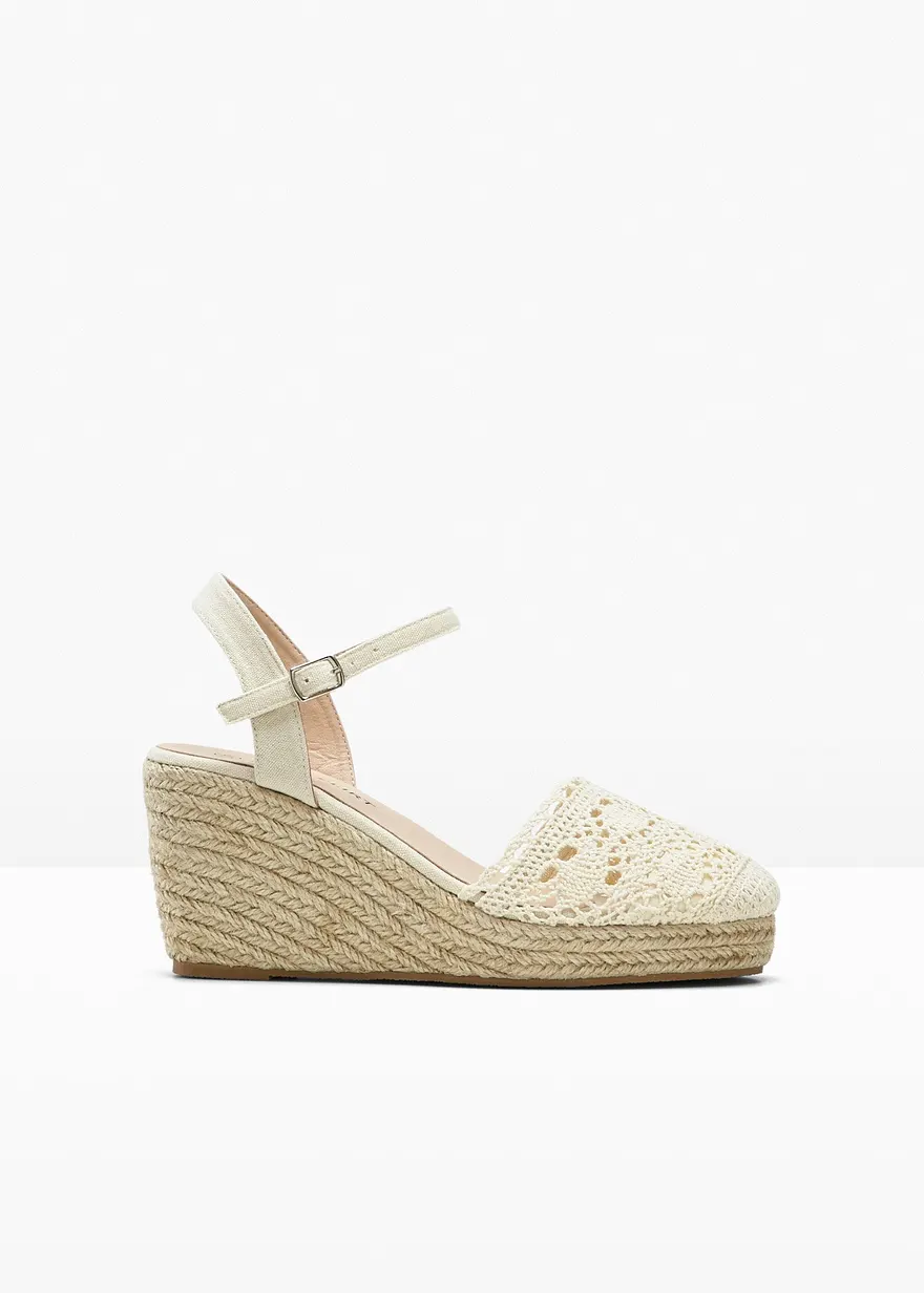 Keilpumps in beige von vorne - bonprix