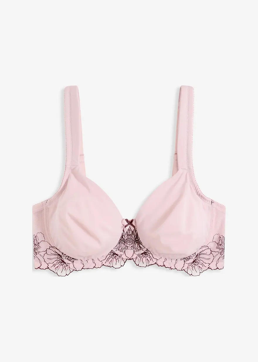 Minimizer-BH mit zarter Stickerei in lila von vorne - bonprix