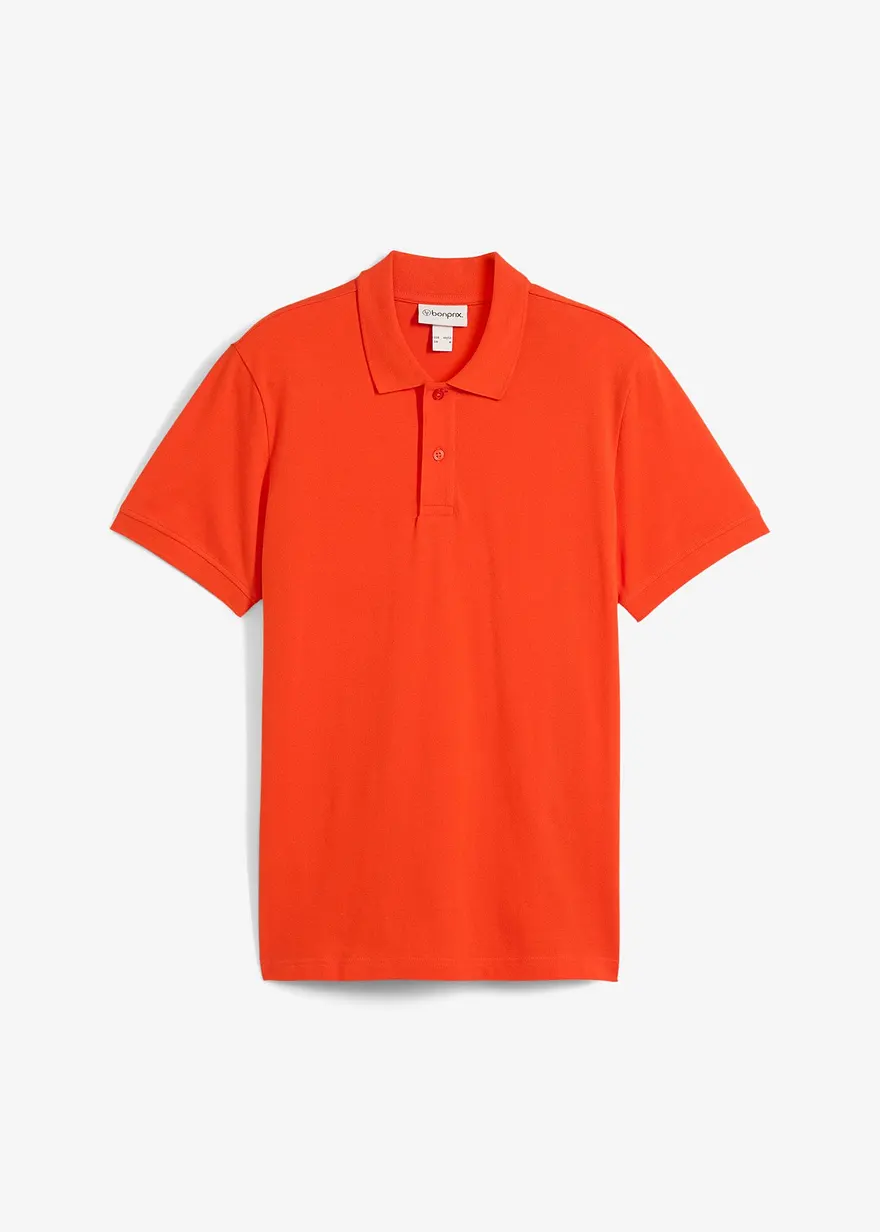 Piqué-Poloshirt aus reiner Bio-Baumwolle in orange von vorne - bonprix