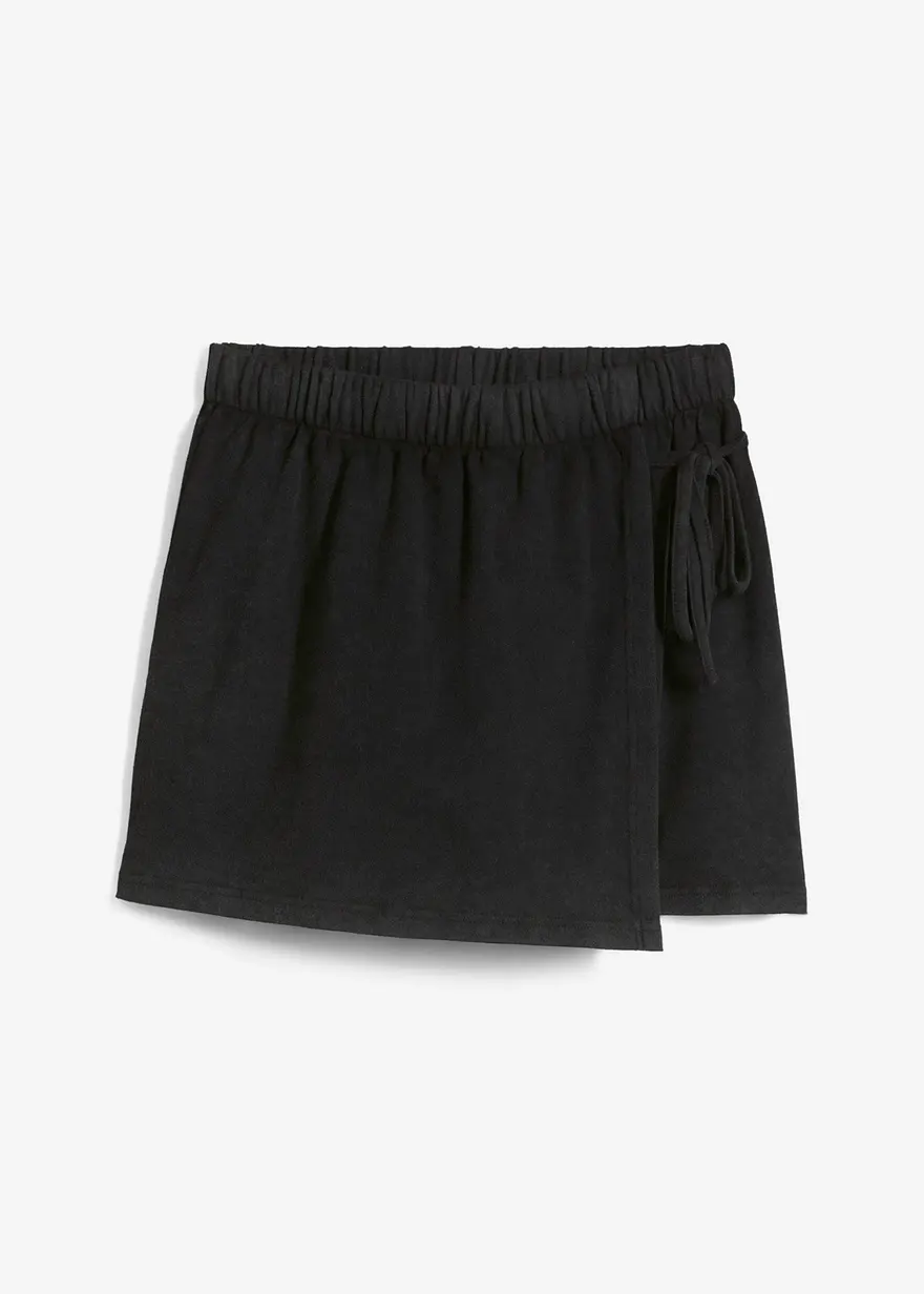 Hosenrock aus reiner Bio-Baumwolle in schwarz von vorne - bonprix