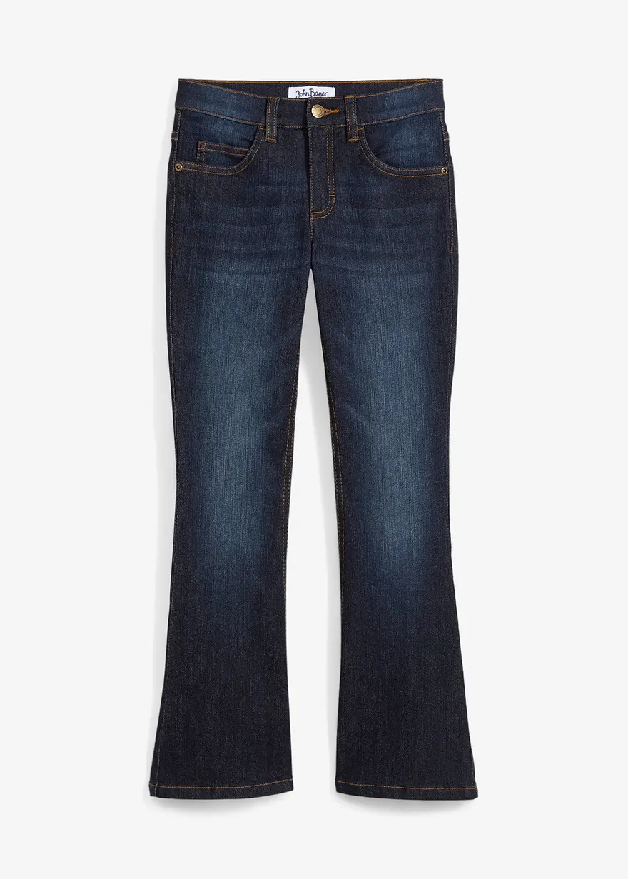 Flared-Jeans Mid Waist in blau von vorne - bonprix