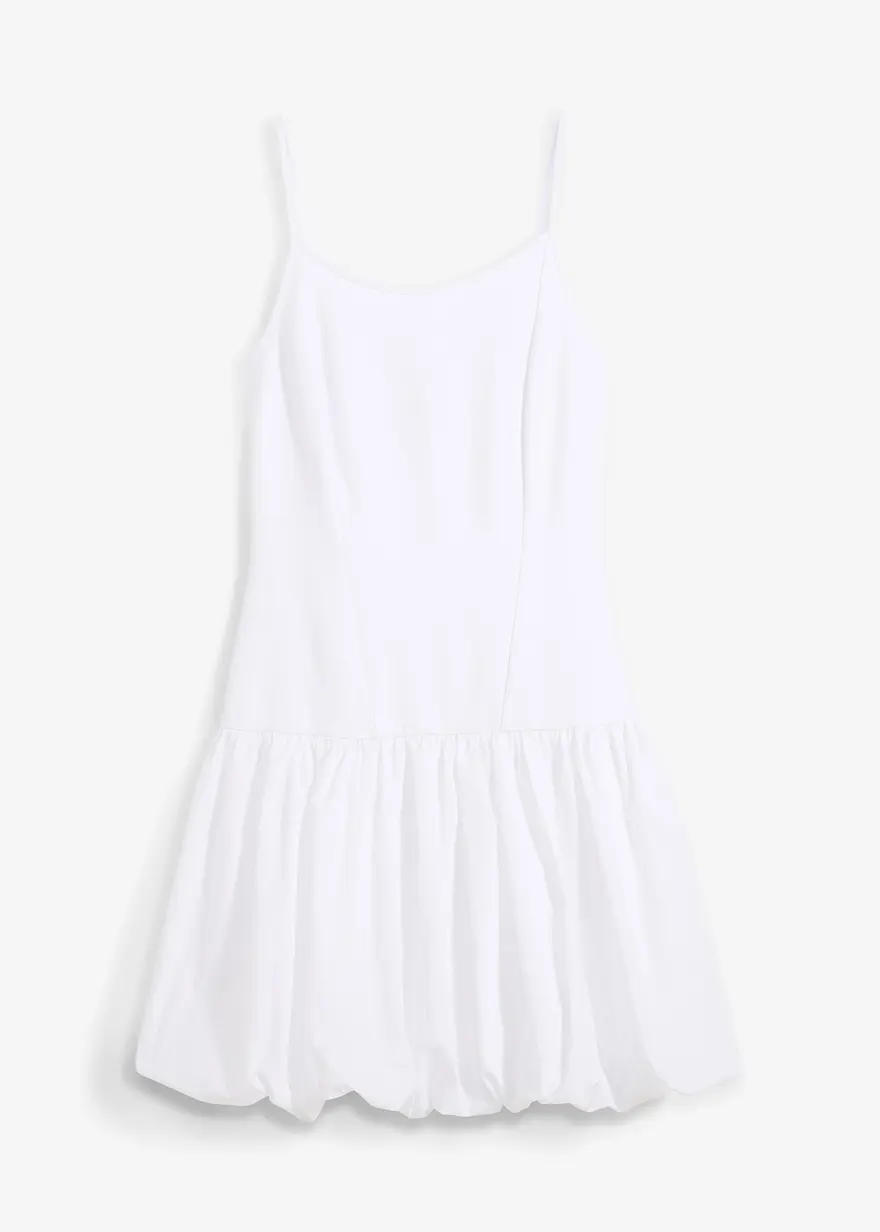 Minikleid mit Ballonrock in weiß von vorne - bonprix