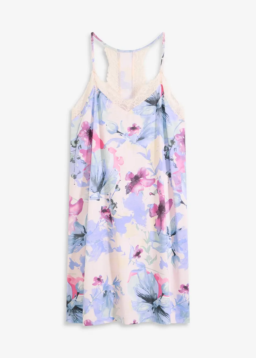 Kurzes Nachthemd aus softem Viskose-Mix in rosa von vorne - bonprix