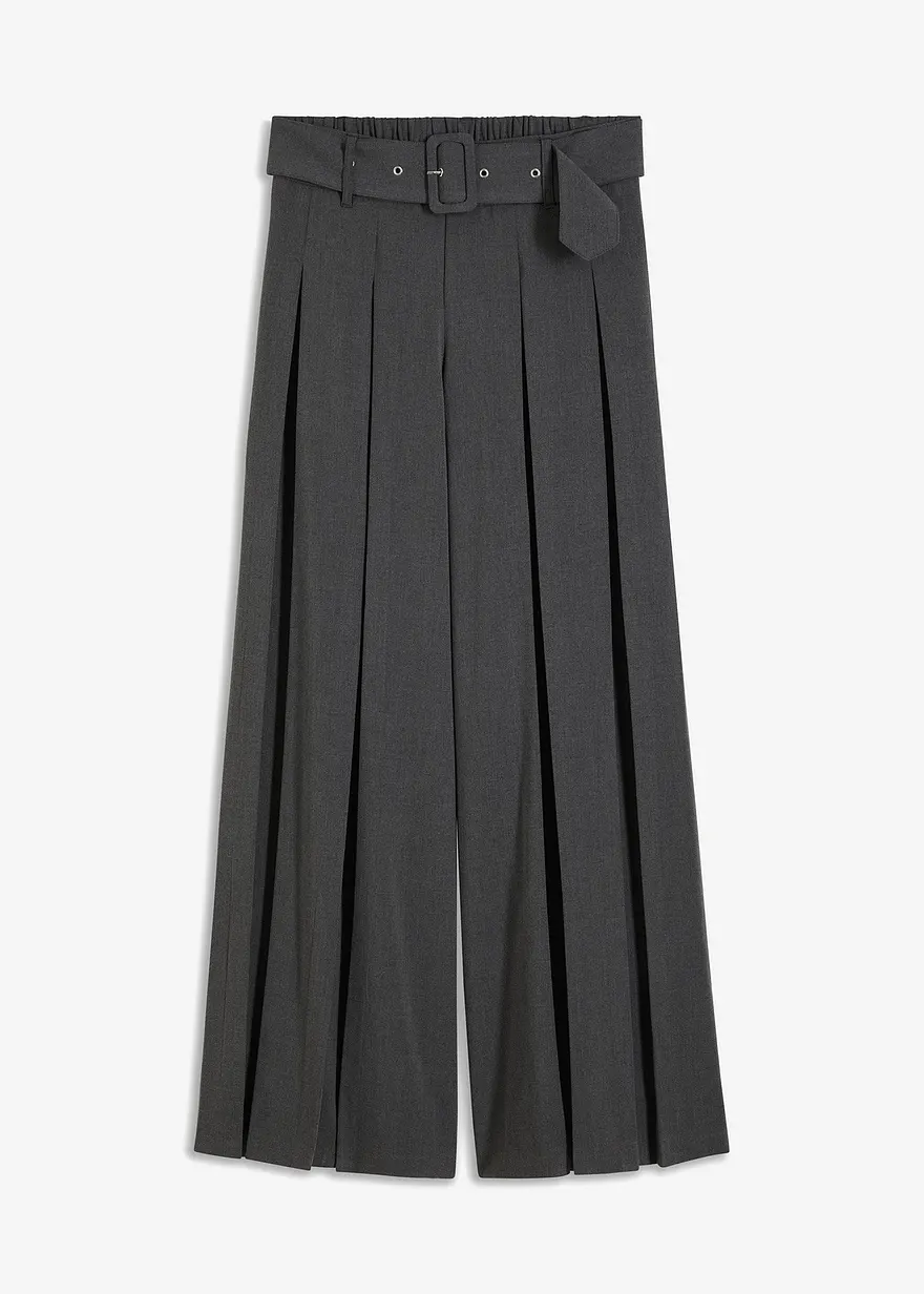 Weite Marlenehose in grau von vorne - bonprix