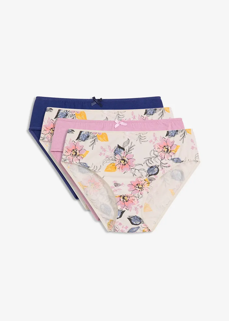 Maxislip (4er Pack) mit Bio-Baumwolle in rosa von vorne - bonprix