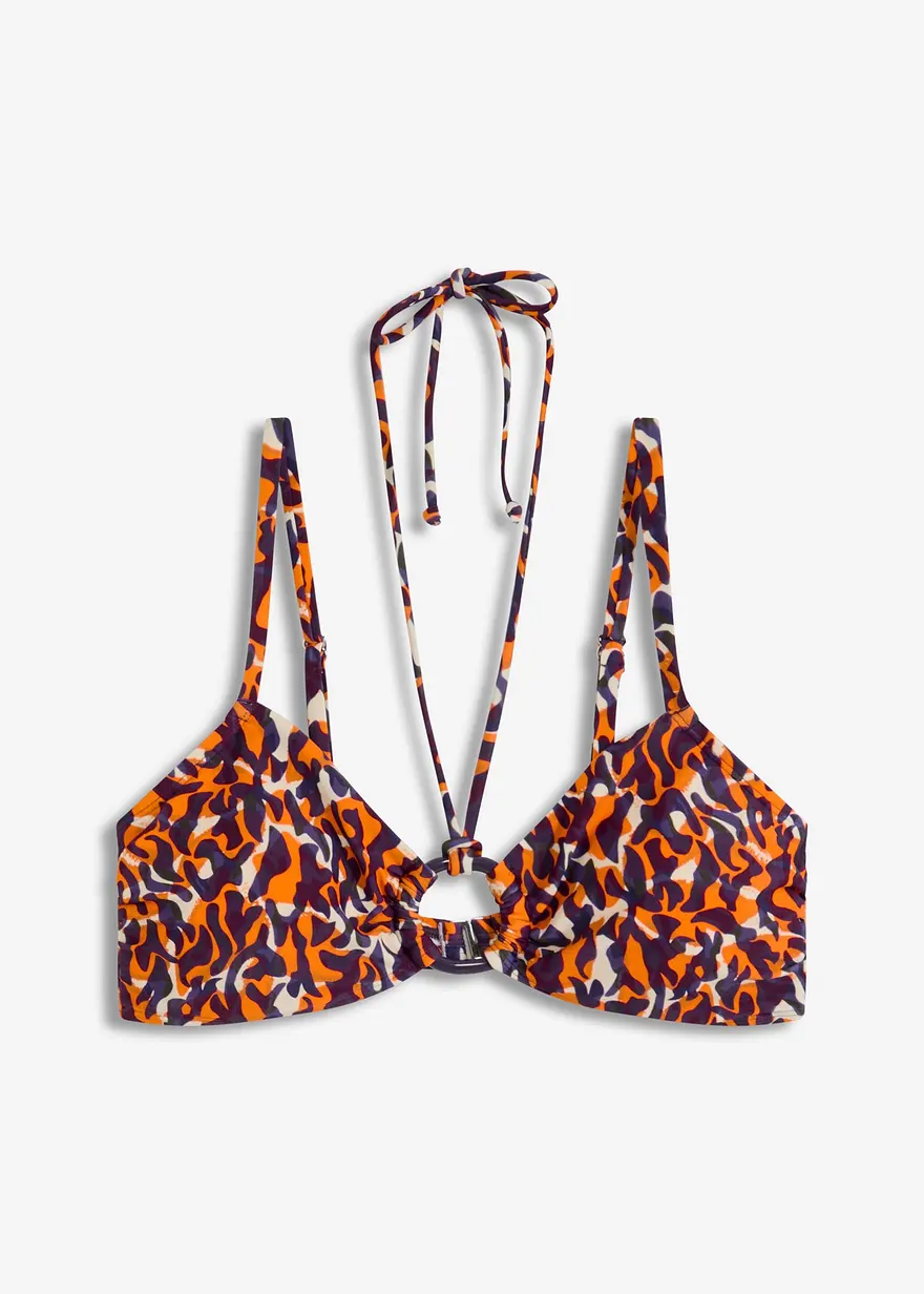 Bustier-Bikinioberteil mit Ringdetail in lila von vorne - bonprix
