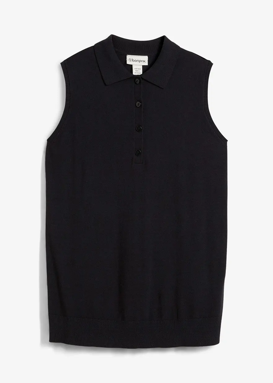 Stricktop in schwarz von vorne - bonprix