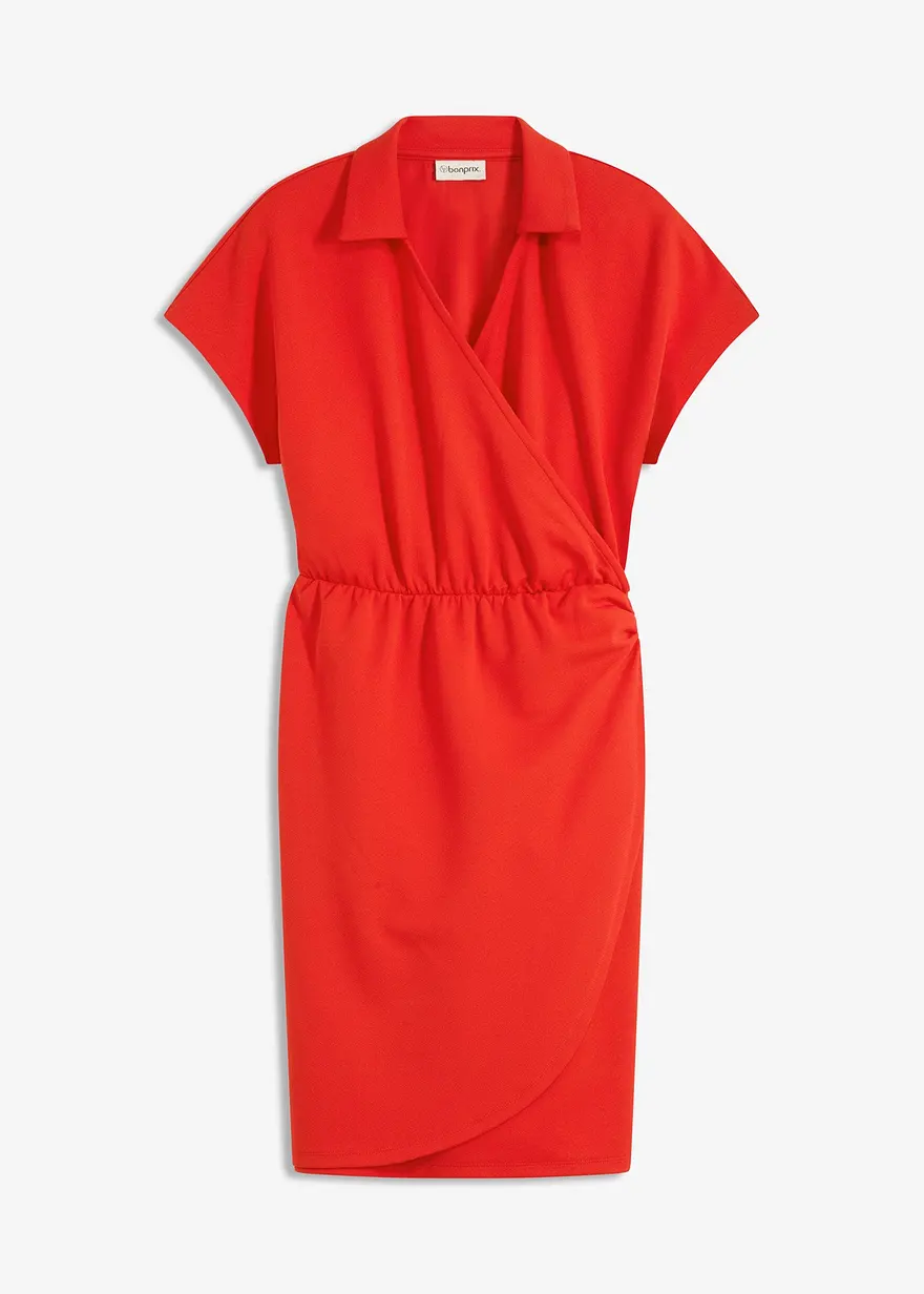 Minikleid in Wickeloptik in rot von vorne - bonprix