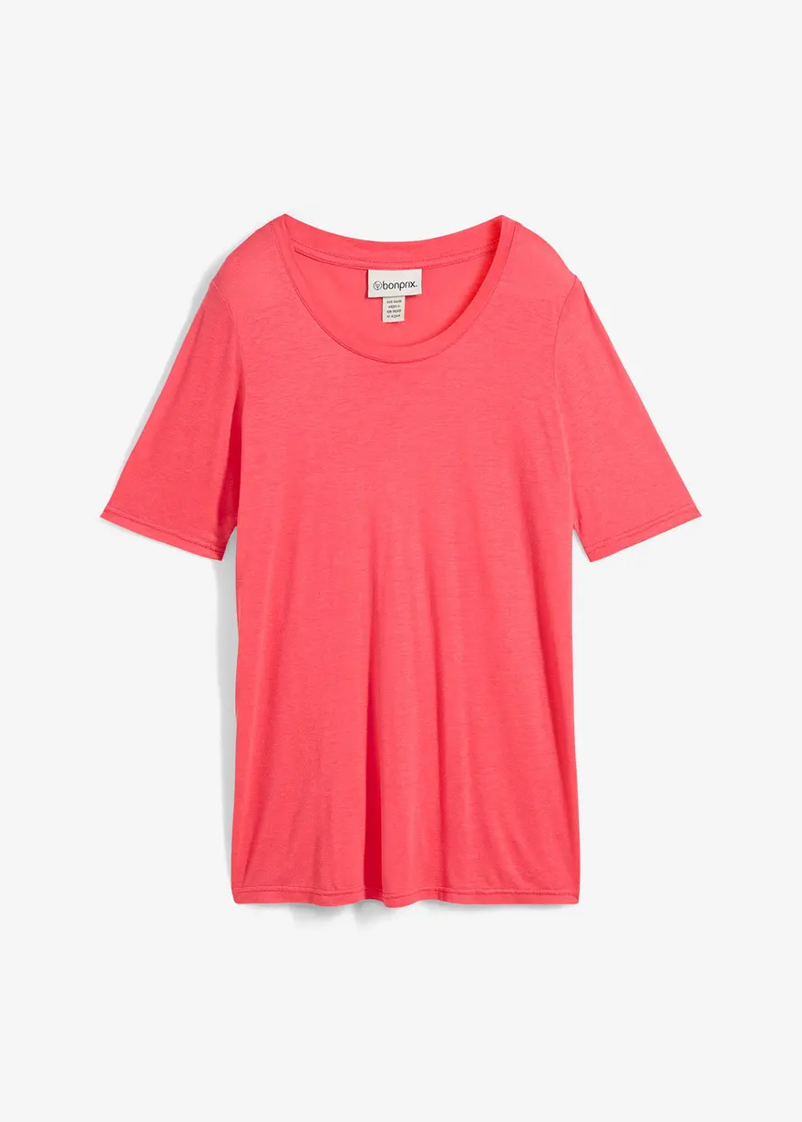 Longshirt aus softer Viskose in pink von vorne - bonprix