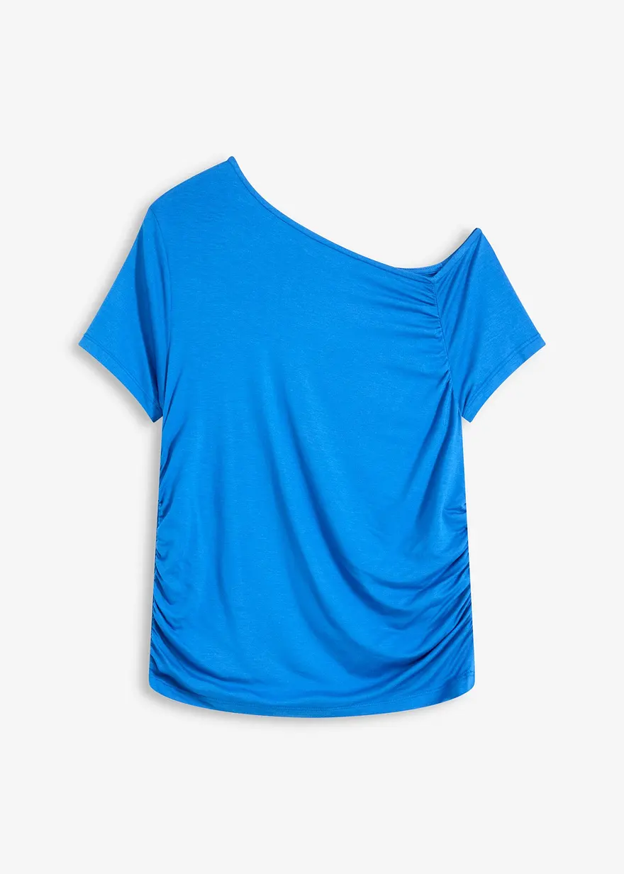 Asymmetrisches Shirt in blau von vorne - bonprix