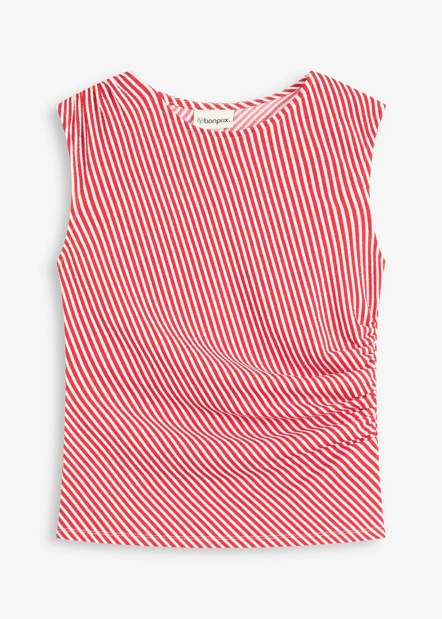 Shirt mit Raffung in rot von vorne - bonprix