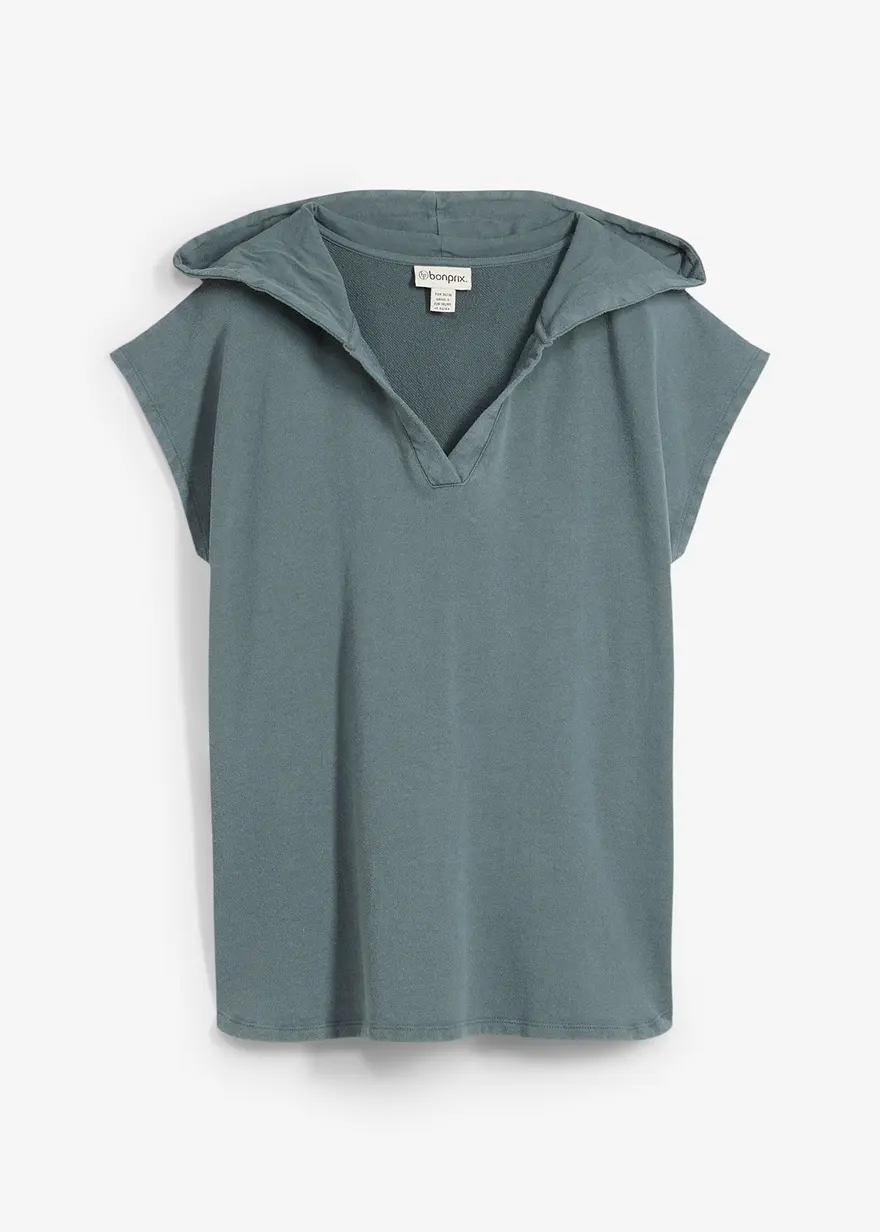 Sweatshirt aus reiner Baumwolle in grün von vorne - bonprix