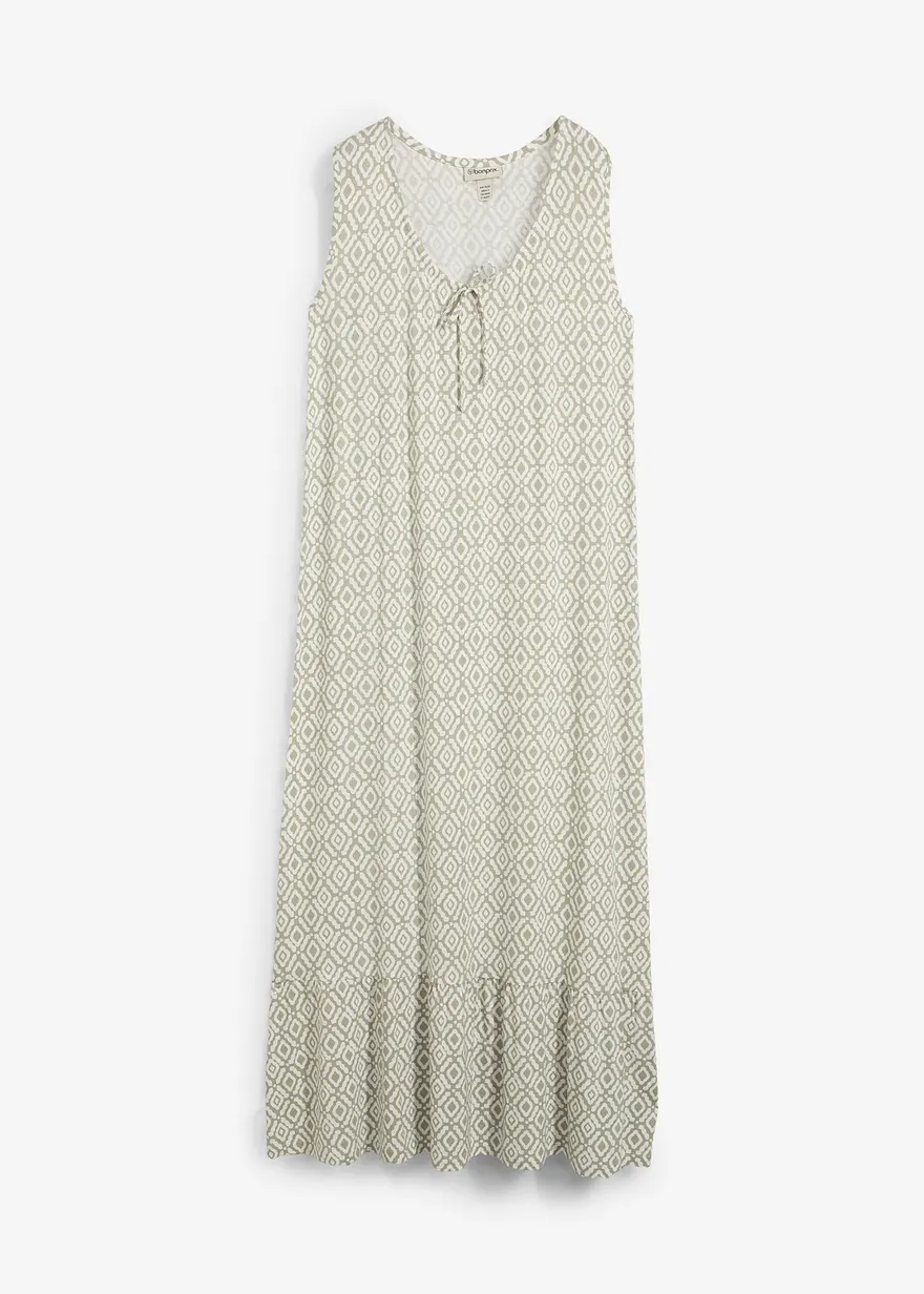 Jerseykleid aus Viskose-Mix in grün von vorne - bonprix